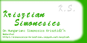 krisztian simoncsics business card